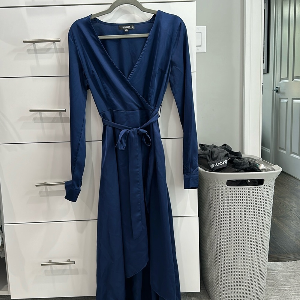 Misguided Navy Blue High low dress in size 2 💙